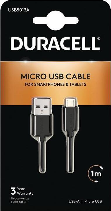Actual product image Duracell Sync/Charge Cable 1 Metre Black (1 m)