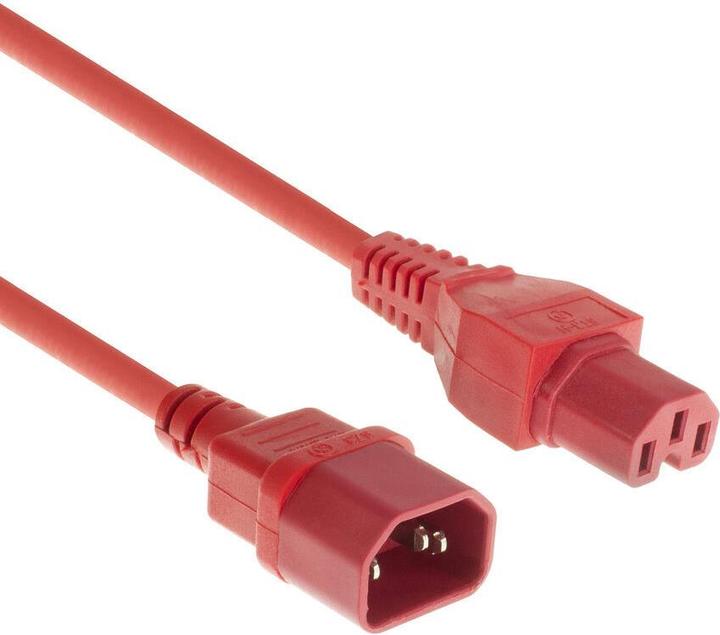 Powercord C14 - C15 red 3 m (3 m)