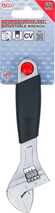 Actual product image BGS Adjustable Wrench with soft Rubber Handle max. 20 mm (10 mm, 11 mm, 12 mm, 13 mm, 14 mm, 15 mm, 16 mm, 17 mm, 18 mm, 19 mm, 3 mm, 4 mm, 5 mm, 6 mm, 7 mm, 8 mm, 9 mm)