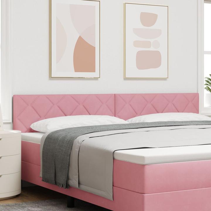 Produktbild VidaXL Kopfteil mit Rautenmuster Rosa 200 cm Samt