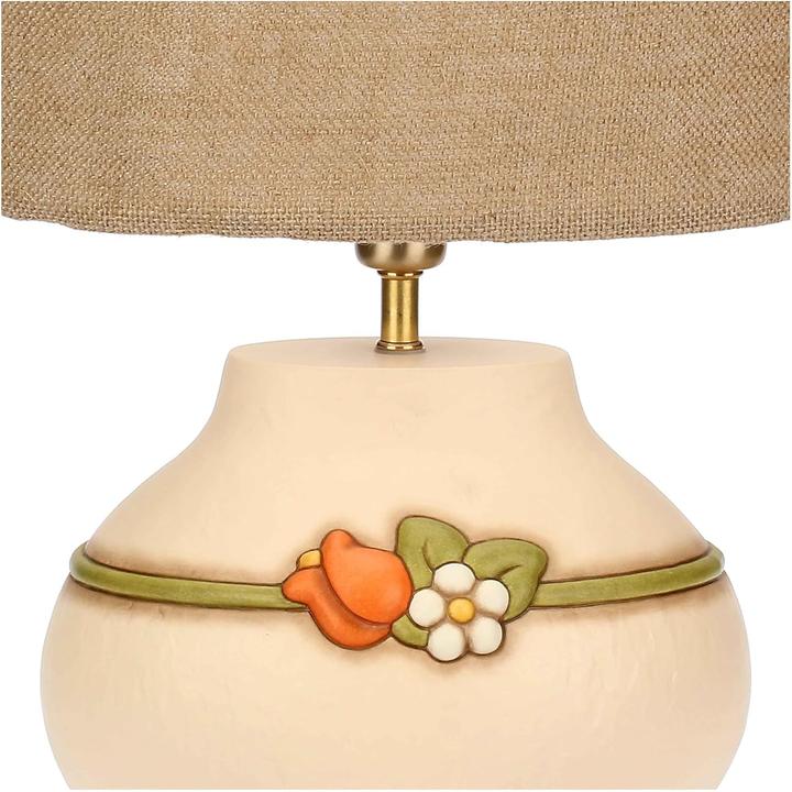 Produktbild Thun Mittelgrosse Keramikblumen-Lampe mit feuerfester Baumwoll-Polyester-Abdeckung und lackiertem Eisen