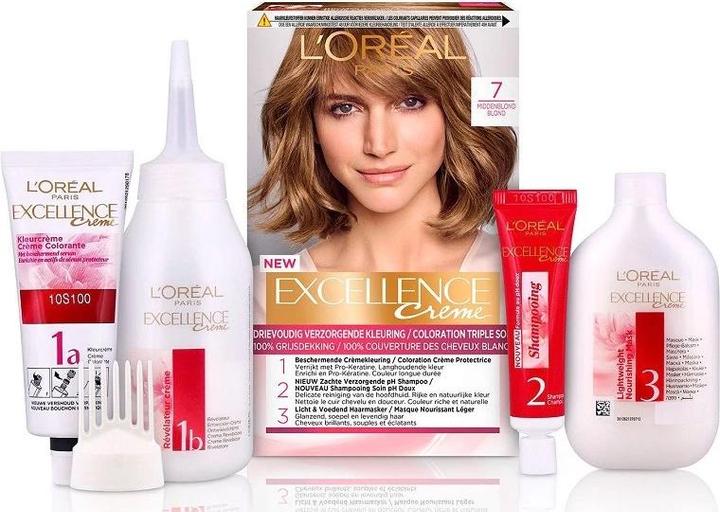 Produktbild L'Oréal Paris L'Oreal Paris Excellence Creme Haarfarbe 7 Mittelblond (7 Medium Blonde)