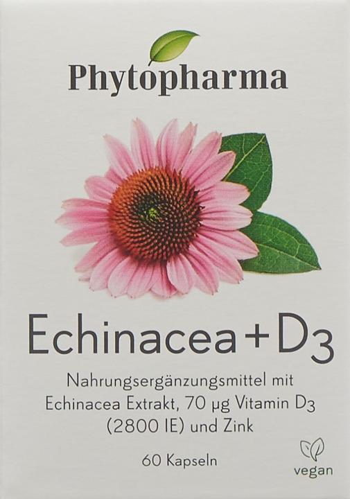 Produktbild Phytopharma Echinacea + Vitamin D3 (60 Stk., Kapseln, 63 g)