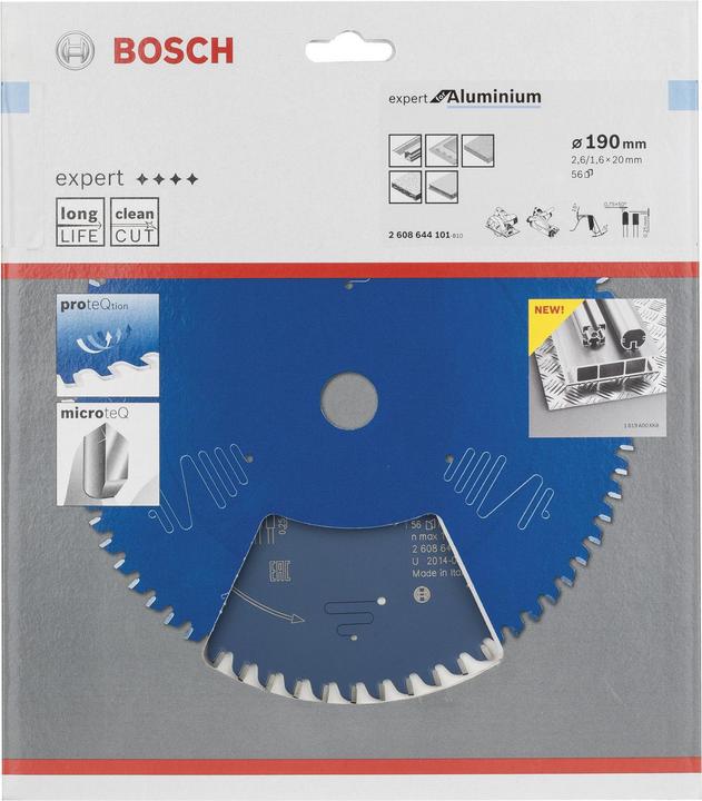 Produktbild Bosch Professional Zubehör Kreissägeblatt Expert for Aluminium, 190 x 20 x 2,6 mm, 56