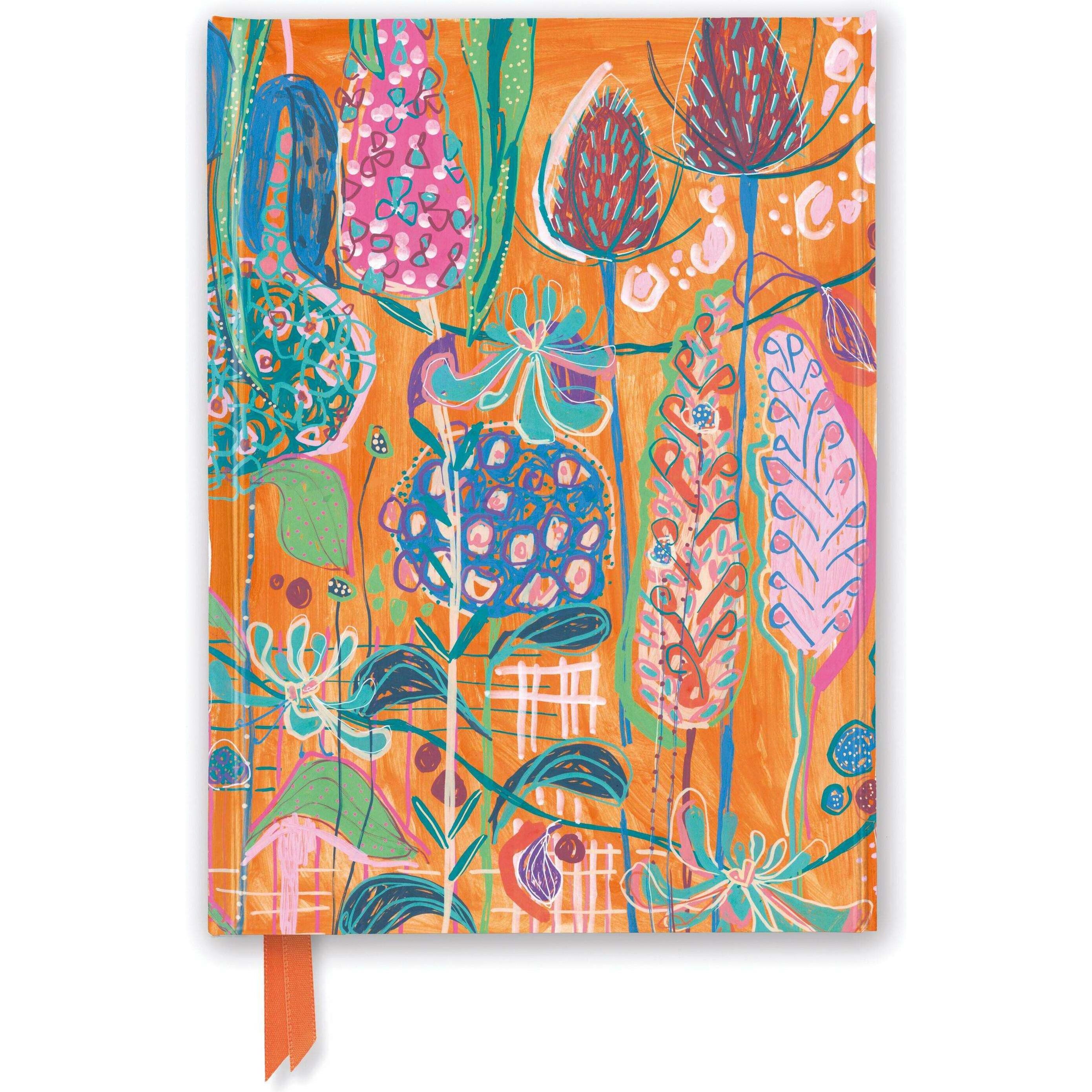 Browntrout Verlag, Heft + Block, Premium Notizbuch DIN A5: Lucy Innes Williams, Orangfarbene Hortensien (A5, Liniert, Ha...