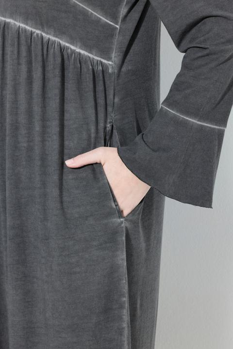 Produktbild Ulla Popken Midikleid, Cupromix, A-Linie, V-Ausschnitt, 3/4-Arm (46, 48)