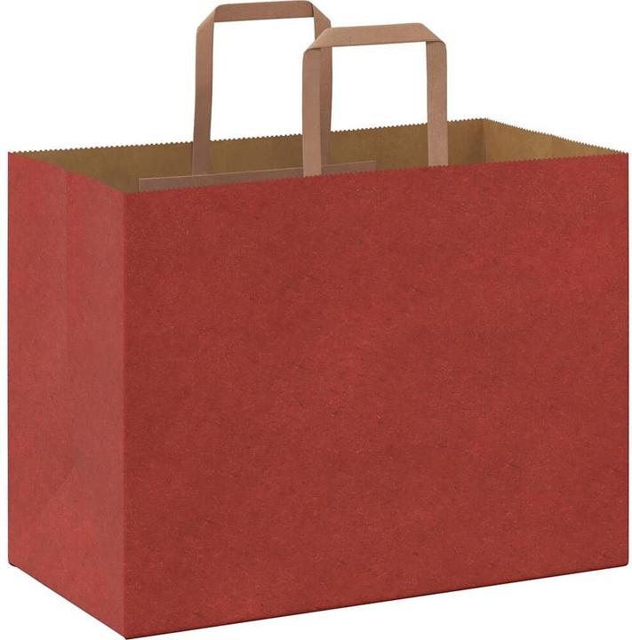 Produktbild vidaXL Kraftpapiertüten 50 Stk. mit Henkel Rot 32x17x25 cm Papiertüte (50x)