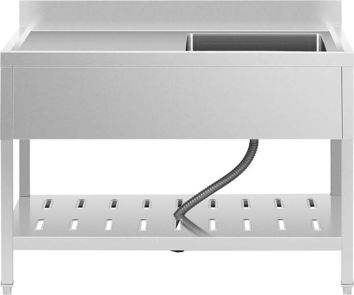 Produktbild Royal Catering Spültisch Spülbecken Edelstahlspüle Gastrospüle mit Regal Edelstahl 49x42x24,5cm (60 cm)