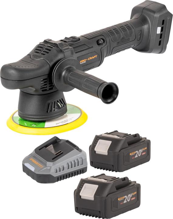 Produktbild Procraft PM20bb Akku Poliermaschine 20 V 150 mm + 2x Akku 4,0 Ah + Ladegerät