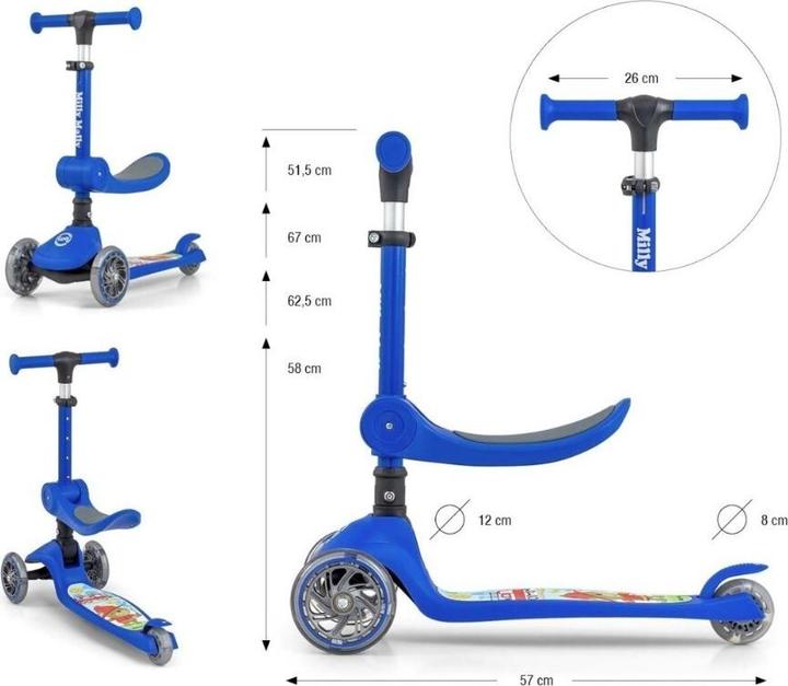 Actual product image Mally Children's tricycle scooter Fuzzy Blue Milly