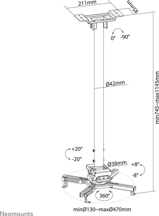 Actual product image Neomounts Projector Ceiling Mount (Ceiling)