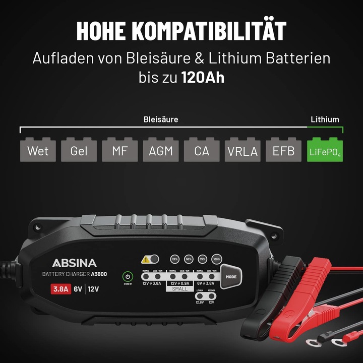 Produktbild Absina A3800 (6V, 12V, 3.80 A)