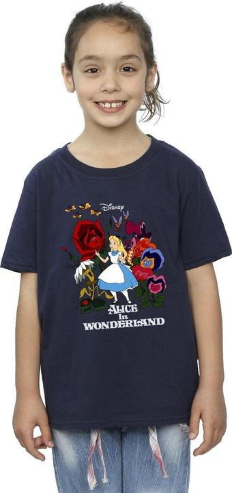 Produktbild Disney Mädchen Alice im Wunderland Blumen TShirt aus Baumwolle (140, 146)