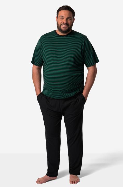 Produktbild Men+ Schlafanzug, Bauchfit, Zweiteiler, Ringel T-Shirt, lange Hose (4XL)