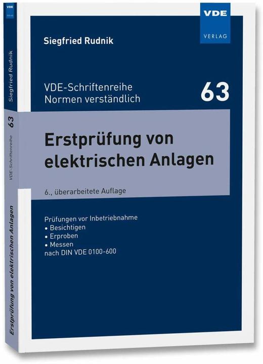 Actual product image Erstprüfung von elektrischen Anlagen (German, Siegfried Rudnik, 2020)