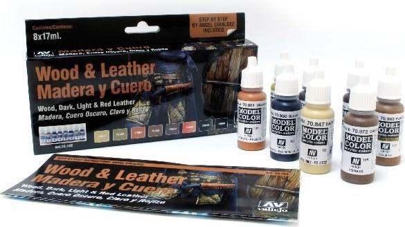 Produktbild Vallejo Wood Leather Set (8 Farben) Model Air (17 ml)