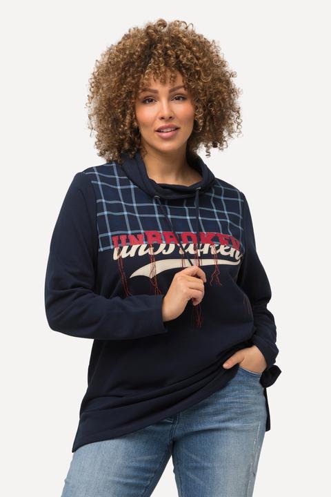 Produktbild Ulla Popken Sweatshirt, Karo, Frottee, Stehkragen, Langarm (42, 44)