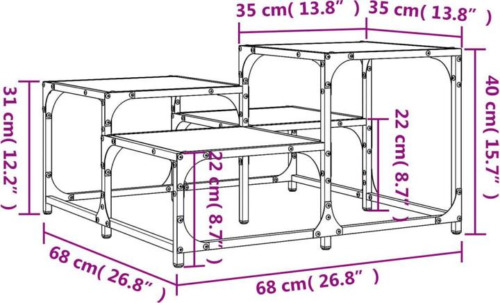 Image du produit vidaXL Couchtisch (68 x 68 x 40 cm)