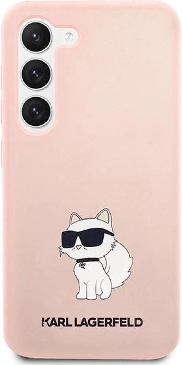 Image du produit Karl Lagerfeld KLHCS23SSNCHBCP S23 S911 étui rigide rose/rose Silicone Choupette (Samsung Galaxy S23)