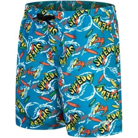 Speedo, Herren, Badehose, Printed 15" Watershort, Blau, (S)