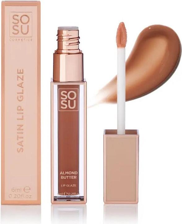 Actual product image Sosu Cosmetics - Lip gloss Shimmer (Lip Glaze) 6 ml - Shade: Almond Butter (Almond Butter)