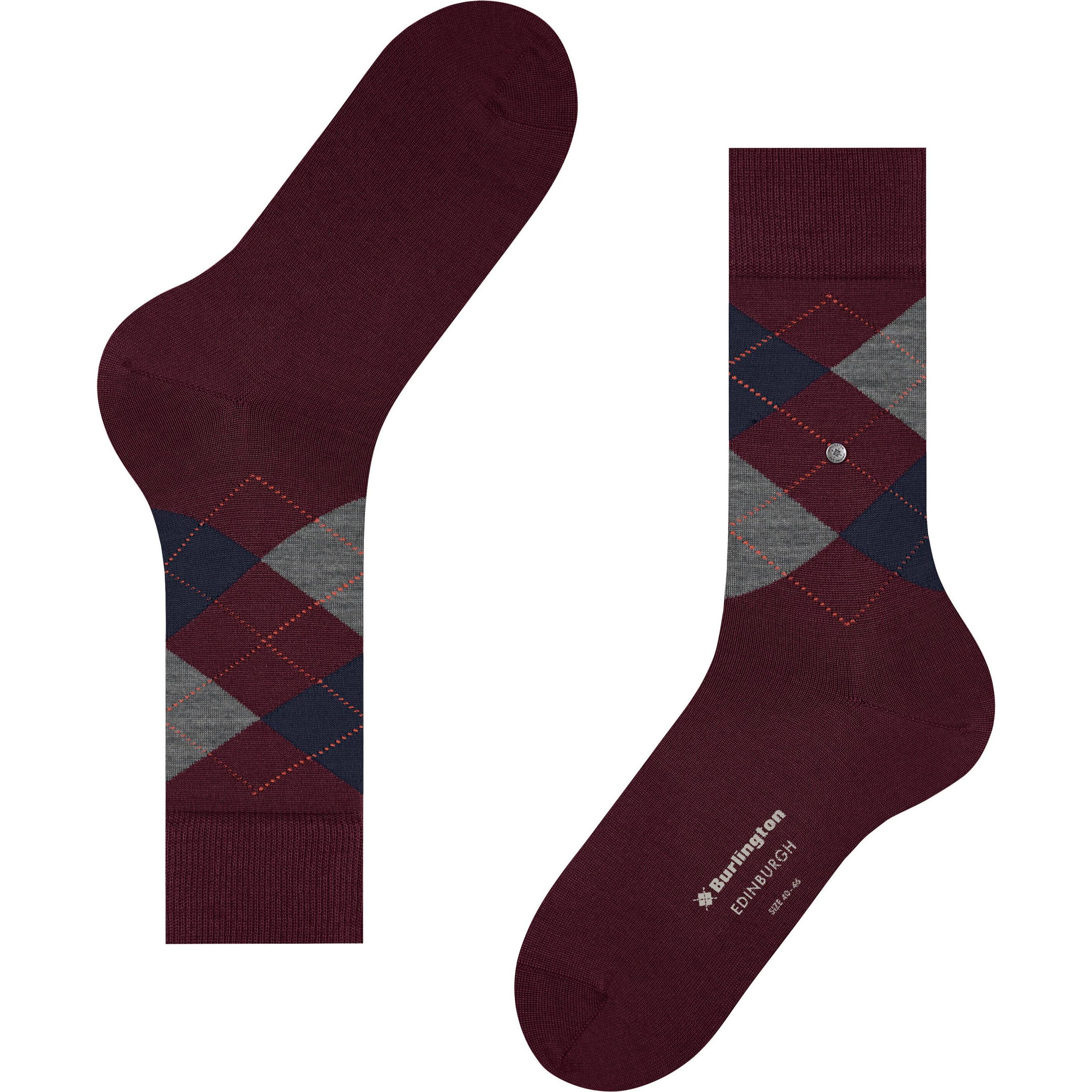 Thumbnail - Burlington, Herren, Socken, Socken Edinburgh, Rot, (40 - 46)