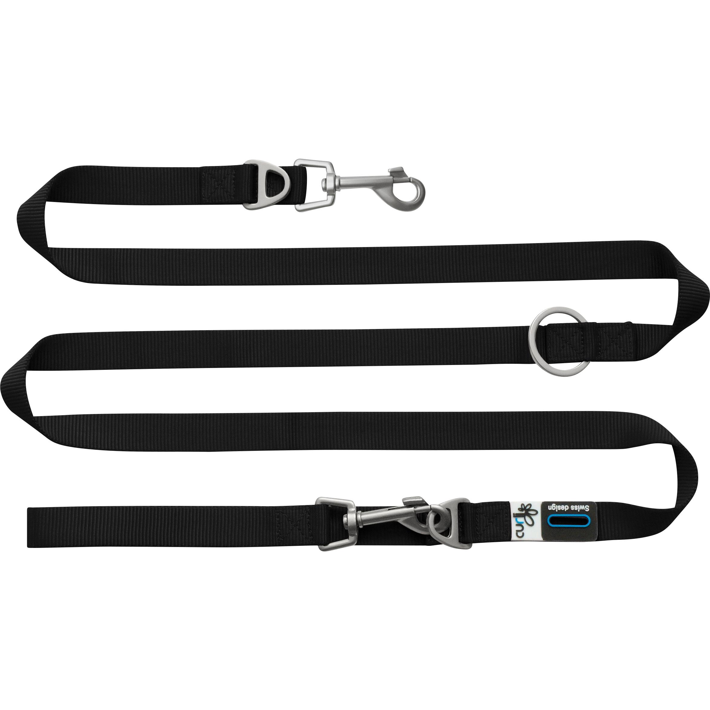 Comparer les prix de Laisse réglable en nylon Curli noire pour chien - taille L : L 200 x l 2 cm