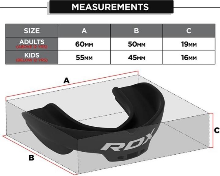 Actual product image Rdx Mouth Guard Junior below 12 years (One size)