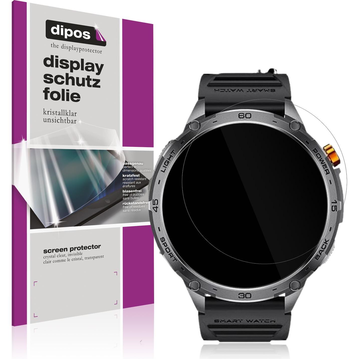 Dipos Schutzfolie Klar für LIGE TX2-A 1.75 Zoll, Smartwatch Schutzfolie, Transparent