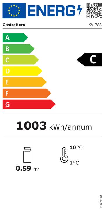 Energie-Label Gastro Hero Kühlvitrine ECO (78 l)