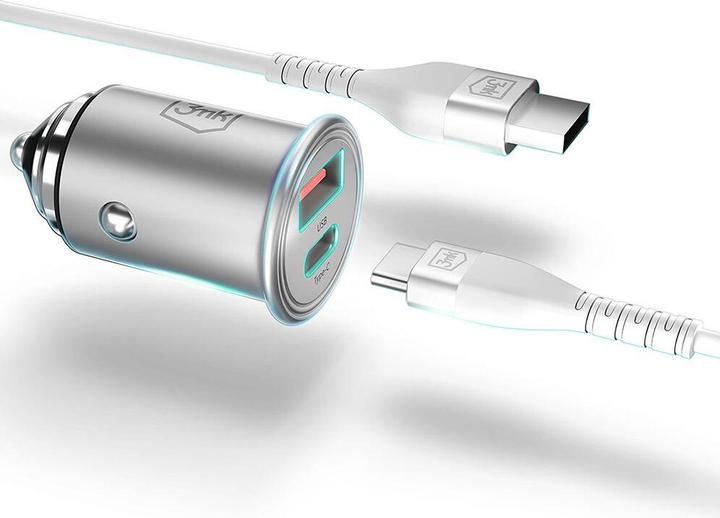 Produktbild 3MK HyperCar Charger 45W Ładowarka samochodowa 1xUSB-A + 1xUSB-C