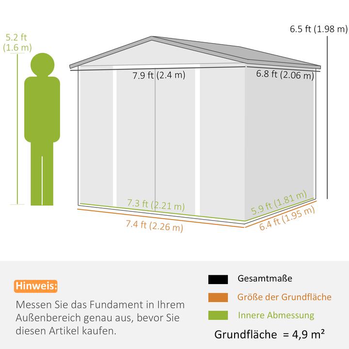 Produktbild Outsunny Gerätehaus Verzinkter Stahl Teak