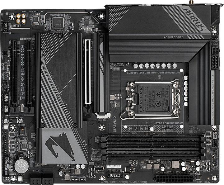 Image du produit Gigabyte MB B760 AORUS ELITE AX (B760,S1700,ATX,Intel) (LGA 1700, Intel B760, ATX)