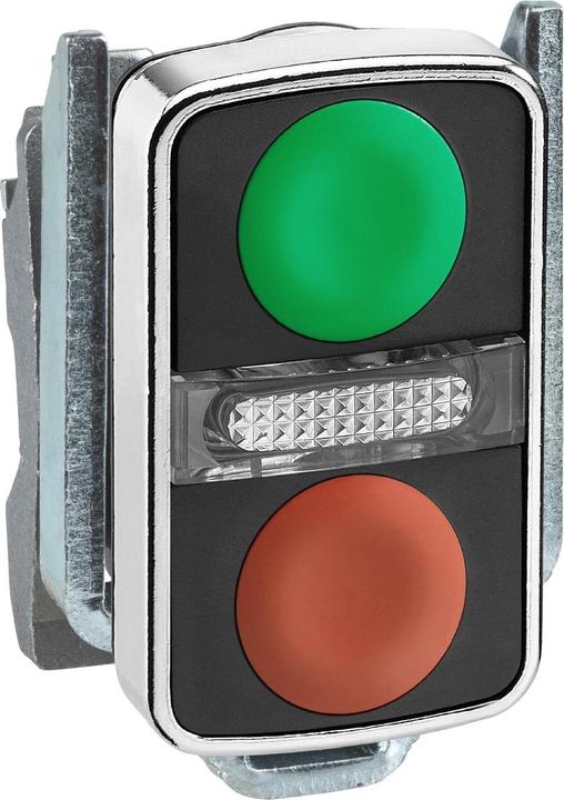 Produktbild Schneider Electric Drucktschalter doppelt Metall grün/rot