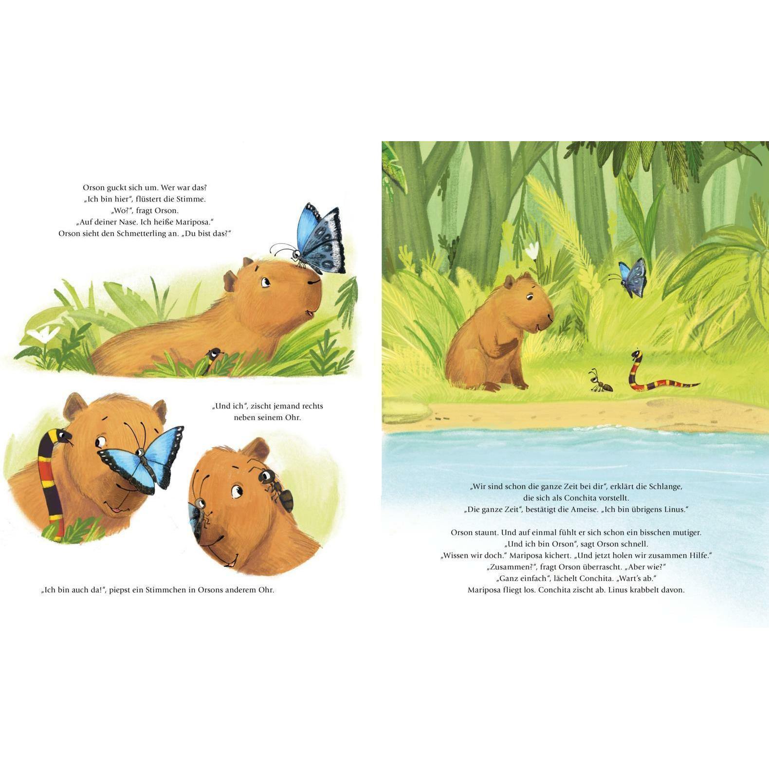 Thumbnail - Du bist nicht allein! Auch ein Wasserschwein darf schüchtern sein, Kinderbücher von Uticha Marmon