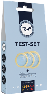 Produktbild Mister Size Pure Feel Test Set - Condoms 53, 57, 60 mm - 3 Pieces - ES/PT/EN (3 Stk.)