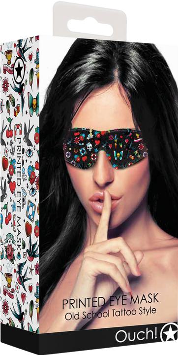 Actual product image Ouch! Printed Eye Mask - Old School Tattoo Style
