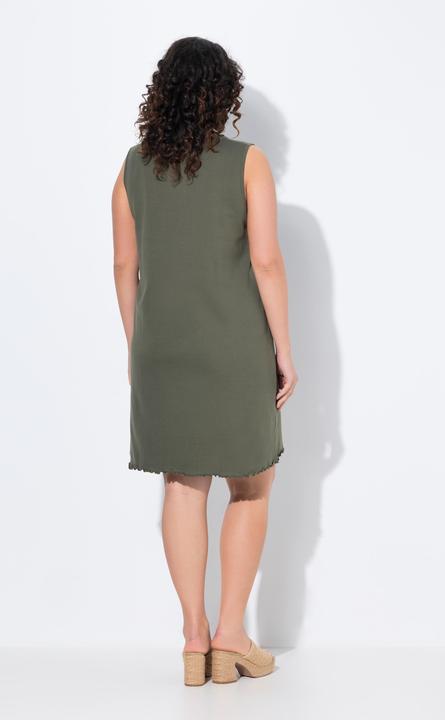 Actual product image Ulla Popken Lettuce Edge V-Neck Knit Tank Tunic Dress (46, 48)