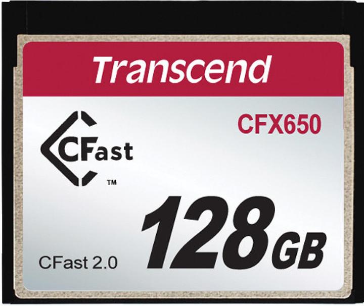 Actual product image Transcend CFX650 CFast 2.0 128GB Card R510MB/s MLC (128 GB, CFast 2.0, U3)
