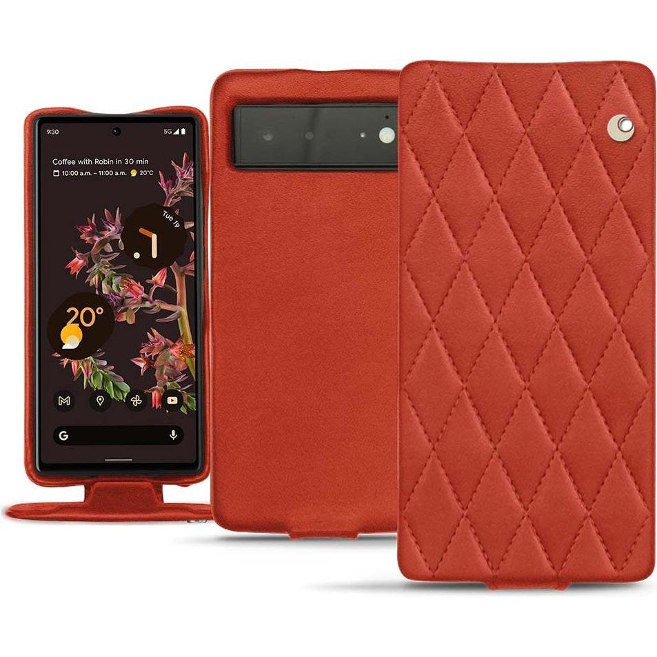 Noreve Lederschutzhülle vertikal (Google Pixel 6), Smartphone Hülle, Orange