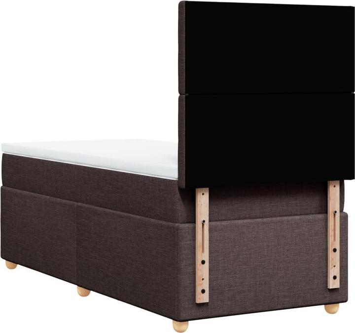 Actual product image vidaXL Box spring bed Upholstered bed Bed with mattress dark brown 120x190cm fabric (120 x 190 cm)