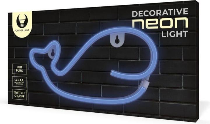 Actual product image Forever Light Neon LED Light WHALE blue Bat + USB FLNE19 (29 cm, 6 lm)