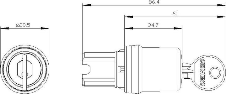 Produktbild Siemens Schlüsselschalter 3SU1000-5BL21-0AA0 1 St.
