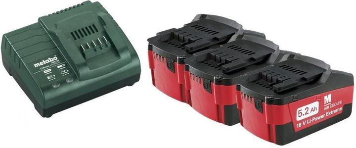 Produktbild Metabo 18V Ersatzakku 3 x 5.2 Ah + Ladegerät Basic-Set (18 V)