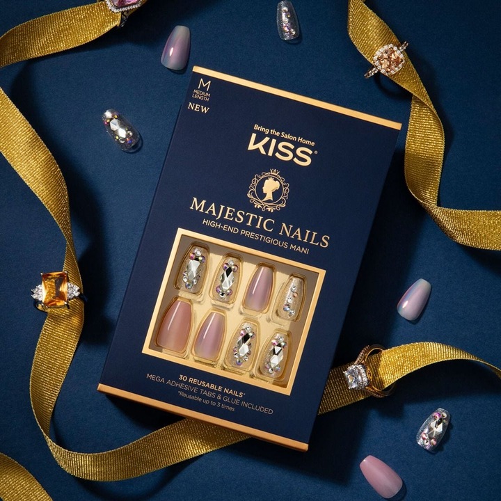 Produktbild Herba Kiss Majestic Nails - In A Crown (Kunstnägel, Transparent, Rosa)
