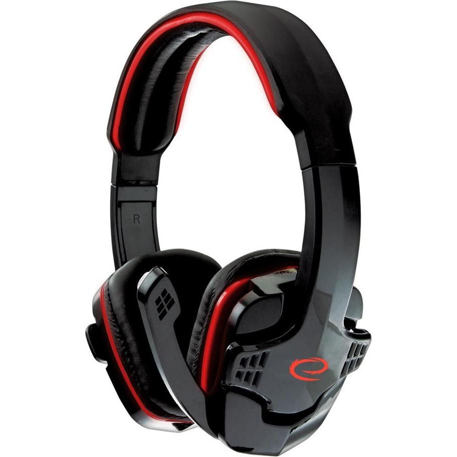 Esperanza *Stereo Headphones With Microphone For (NC, Kabelgebunden), Kopfhörer, Schwarz, Rot