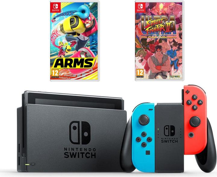 Produktbild Nintendo Switch + Arms + Street Fighter