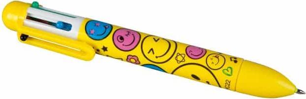 Besttoy Kugelschreiber mit 6 Farben - Smiley (Gelb, Grün, 1x)