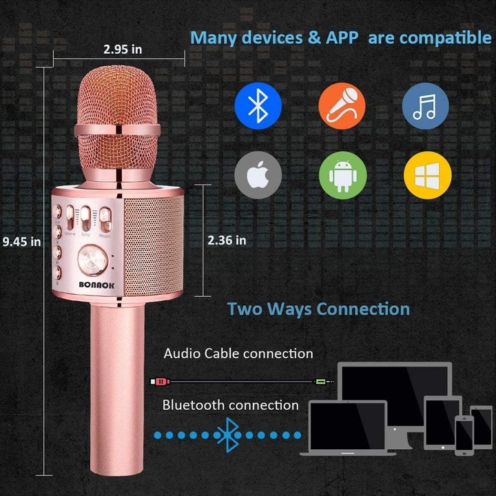 Produktbild Bonaok Bluetooth Karaoke Mikrofon