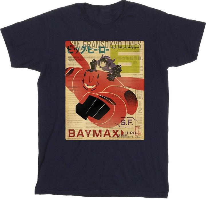 Produktbild Disney Big Hero 6 Baymax Flying Baymax Newspaper TShirt (5XL)
